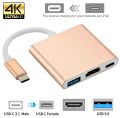 USB Type-C 3.1 Gen to USB-C + 4K HDMI + USB 3.0 MacBook Pro Adapter Cable 3 in 1 Video Converter Solution For Laptop MacBook Smartphone Mobile Tablet LED TVs Projector Desktop Gaming PC Computer Monitors Keyboard & Mouse. 
