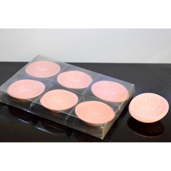 Marhaba Collection Ceramic Ramekins - Set Of 6- Pink - 3 Inches
