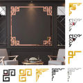 4pcs Acrylic 3D Mirror Sticker Wallsticker Self-adhesive Mirror Gold Sticker Cabinet Corner Decor Sticker Furniture Decoration. 