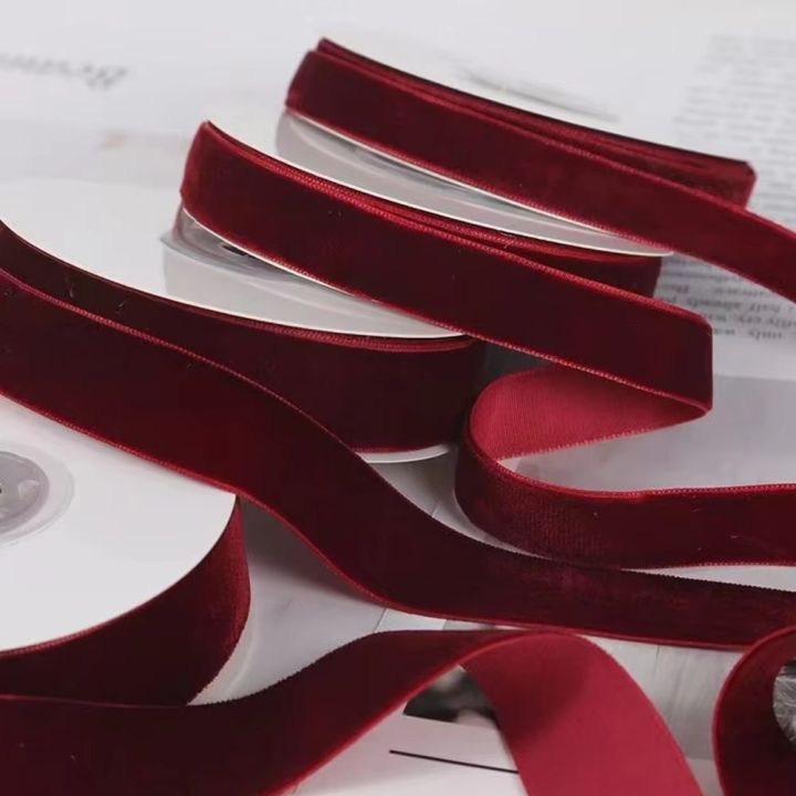 Rode Velur Rol New 5 Yards/Roll Velvet Ribbon 6/10/15/20/25/40mm Single-Sided Gift ...