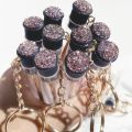Gold Reusable Eyelash Brush Tube Keychain Plastic Lash Spoolie Container Glitter Cils Mascara Wands Keyring. 