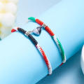 Rope Palestine flag bracelet Handmade Magnetic Flag Palestine Magnetic bracelet Green Black Blue 2pcs Palestine Patriot gift for Casual wear Supporter accessory Friendship bracelet Statement jewelry. 
