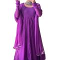 Chiffon Angrakha Purple Long Frock With Lace Dupatta Perfect For Any Special Occasion. 