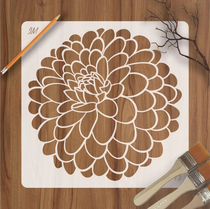 Mandala Flower Reusable Stencil for Canvas and wall painting. ID#73 ...