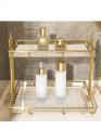 Cosmetics 2 Tier Bathroom Organizer Storage makeup storage perfumes with marble glass plates. 