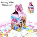 Disney Princess Theme Goody Bags Pack of 10 Pcs Kids Birthday Party Celebration Candy Box. 