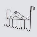 Over Door Hanger with 7 Hooks, Metal Over the Door Towel Hook, Decorative Overdoor Organizers, Hanging Storage Rack for Hat, Coats, Purses, Scarves, Clothes, Jackets, Belt, Bedroom, Bathroom, Closet. 