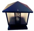 Black Square Outdoor Mount Base Gate Pillar Light. 