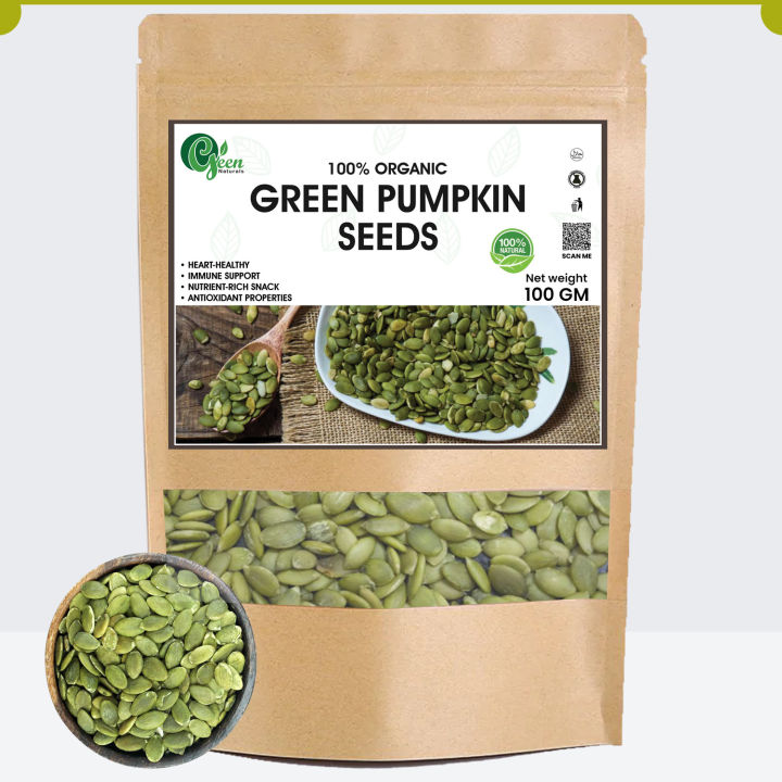 Green Pumpkin Seeds Without Shell | Kadu K Beej Unshelled | Pumpkin Seed for Eating 100 Grams