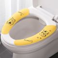 【Happier】 2Pc/Set Reusable Warm Flannel Toilet Sticker Toilet Seat Covers Washable Toilet Seat Filling Bathroom Mat Seat Cover Universal. 
