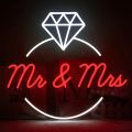 Affordable Wedding Neon Sign Mr & Mrs Couple Name |Wall Decoration Light |Alphabet Light Letter |Neon Sign Boards|Customized Neon Lights Name Sign Board for Cute Room Decor things, Neon Wall Light, and Wall Decor with High Quality LED Neon Strips.. 