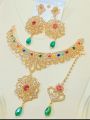 Artificial Jadao Nagina Jewellery Set With ear rings with beautyfull tika long lasting polish for beautyfull girls. 843729. 