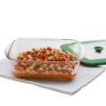 Senobar Medium Square Baking Dish Clear Glass Serving Bowl Soup Bowl Pizza Baking Dish 7.5 Inches. 