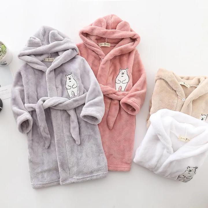 Kids Bathrobe for UNISEX Children Clothing Girl and Boys Bath Robe Clothes Boy and Girl Cartoon Night Robe Kids 4-12 years