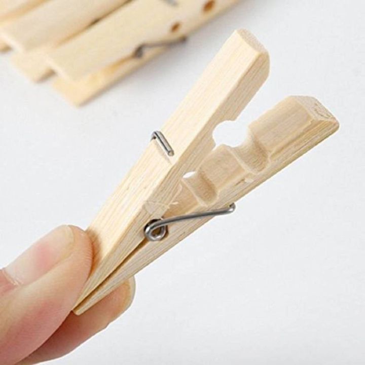 Wooden Clips Bamboo Cloth Pegs Set Of 20 Clips