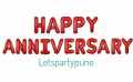 “HAPPY ANNIVERSARY” Foil Balloons - Golden,Silver & Red Color. 