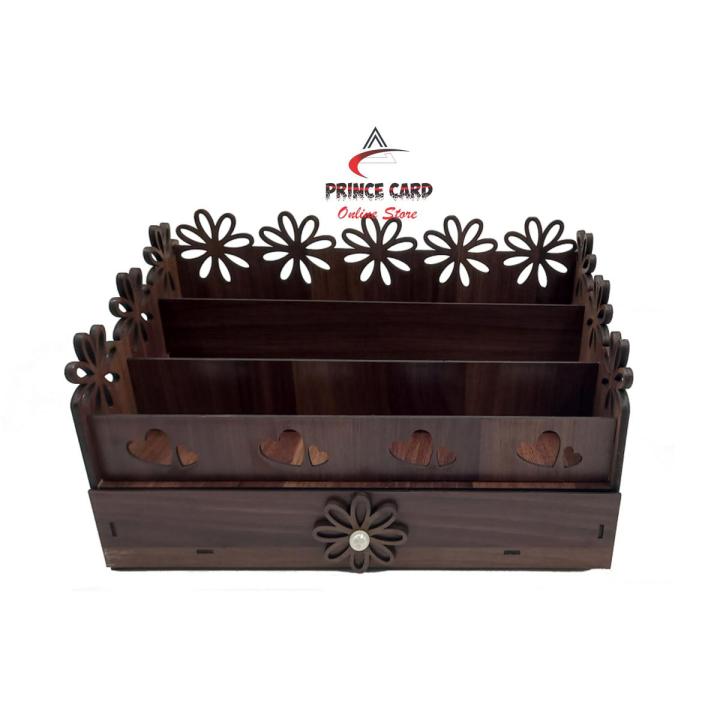 Makeup organiser ,desk organiser,cosmetic organiser, wooden makeup organiser,makeup storage box, makeup brushes holder,makeup box with drawer-Princecard Store
