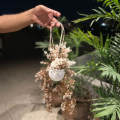 Premium Artificial Hanging Plant with Textured White Pot & Rope - Realistic Trailing Creeper Vines for Balcony, Living Room Wall Decor, Window, and Ceiling Hanging Planter. 