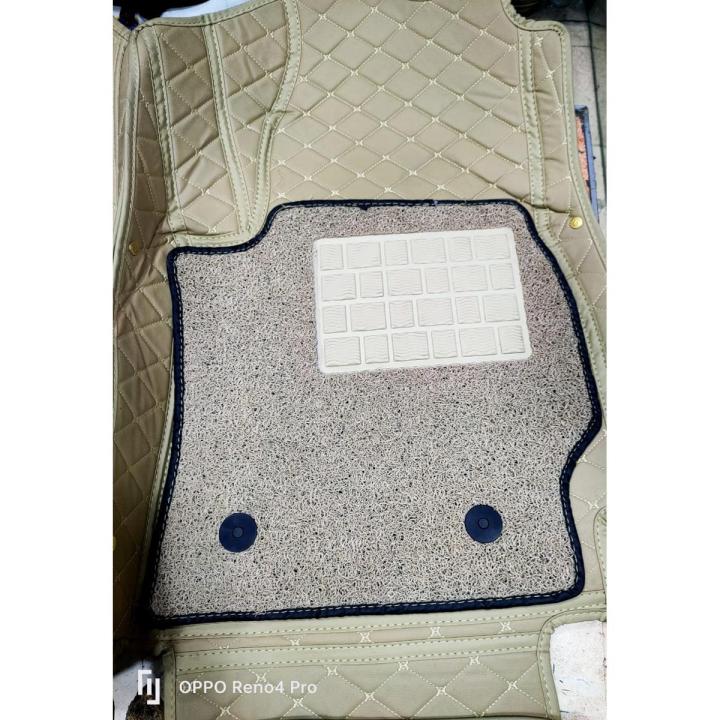 Peugeot Allure 2008 Active 9D Imported Floor Mats Protection Cover Washable Black & Beidge Color Removable Grass Top Edge to Edge Fit