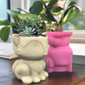 Plant Pot Silicone Mold | Cute Animal Shape Succulent Flowerpot Planter Concrete Moulds | DIY Cement Molds Flower Pot Crafts Garden Decoration for Home Decor. 