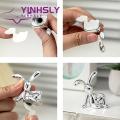 Yinhsly Desktop Rabbit Ornament Adorable Bunny Figurine Set for Car Dashboard Decoration Perfect Christmas Gift for Long Ear Bunny Figurine. 