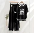 Queen Printed SUMMER COLLECTION TURKISH CO-ORD SET T-Shirt & Trouser For Women. 