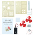 DIY Wooden Wind Power Station Turbine House STEM Assemble Series Kit - Size Approx. 5 inch - Multicolor. 