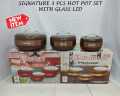 3 Pcs Signature Hot Pot Set Stainless Steel Inner Bowl - Glass Lid / ROOTI HOT POT. 