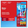 Colgate Extra Clean Toothbrush - Triple Pack (Medium). 