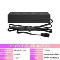 DEEPCOOL FH-4 Fan Hub Small 4Pin Computer Case Fan Hub Splitter PWM for Computer Air-cooling SATA Power Port Cable Management. 