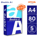 Double A - A4 Size Paper 80g - 5 Reams. 