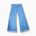 Fashionable High-Waist Wide-Leg Flapper Denim Pants for Ladies, Trendy and Comfortable. 