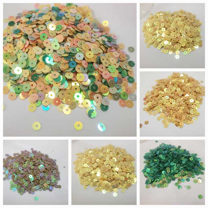 1 Tola Round Sitaray in Multicolor , Beautiful Design, Flat Loose Sequins 4mm DIY Crafts