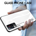 PlusCase for Vivo V21e Case Glass Hard Gradient Painted Shockproof Phone Back Cover. 
