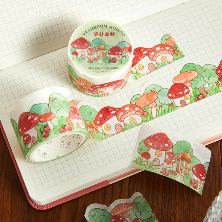 Vintage%20Mushroom%20Flower%20Washi%20Tape%20Decorative%20Scrapbooking%20Sticker%20Label%20Cute%20House%20Masking%20Tape%20Stationery%20School%20Supplies%20-%20Image%204