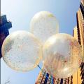 5 Pieces Confetti Balloons - Birthday globs Party wedding decoration confetti Foam tablets balloon Helium Latex Transparent Clear Balloon. 