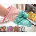 Cooking & Baking Gloves High Temperature Microwave Oven Gloves Anti Slip Heat Resistant Gloves Mittens Assorted Colours and Design Fabric. 