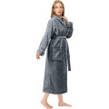 Premium Women's Plush Long Bathrobe - Soft Warm Fleece Robe with Shawl Collar for Spa & Home. 