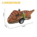 Dinosaur Toy Car Interactive T-rex Dinosaur Car Toy Fun Battery-free Gift for Kids Perfect Party Favor Basket Stuffer Crash-resistant Dinosaur Car. 