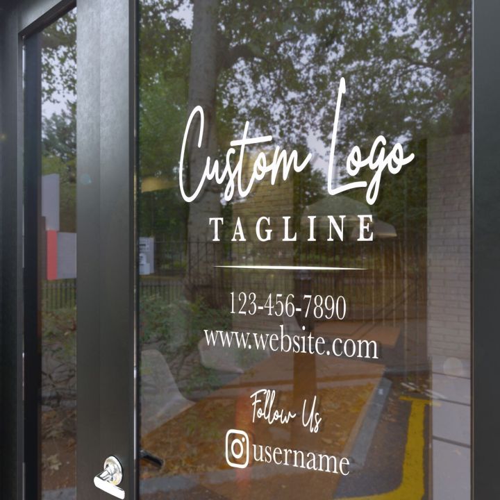 Custom Sign Decal, Customizable Window Decal, Storefront Logo Vinyl ...