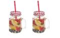 Pack of 2 Mason Glass Jar Mug with Straw.. 