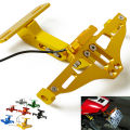 Universal CNC Motorcycle License Plate Holder Frame With LED (Number plate holder)Aluminum Adjustable Universal Fitment Motorcycle Accessories. 