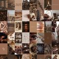 brown Theme Aesthetic photo cards of your choice 21 Cards 4x6'' For Wall Decorate. 