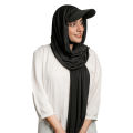 Hijab Hat Cap with Attached Hijab – Sun Protection, Comfortable, Versatile for University/Office, Available in Black. 