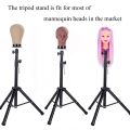 Hair Dummy Stand Tripod Training Mannequin Head Holder Iron Display Hair Stand Black Styling Making Wigs Displaying. 