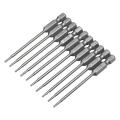 10pcs 1/4" Torx Screwdriver Bit Set Hex Security Magnetic Head Extra Long 75MM-TT6. 