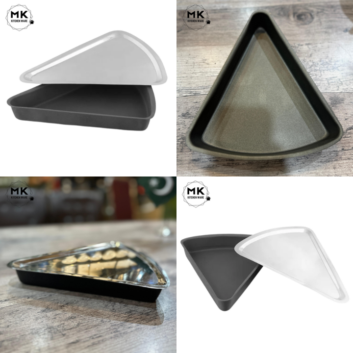 Pizza Pan, Slice Pizza Pan With Steel Lid | Baking Pan | Pizza Pan Baking Tray |  High Quality Pizza Pan Non Stick | Premium Non Stick Pizza Pan | 1PCS