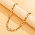 Punk Thick Chain Choker Necklace for Women Trendy Crystal Coffee Bean Pendant Necklace 2022 Fashion Jewelry for Neck Collar Gift. 