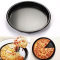 Ibrahim Mall 9 inch round shape Pizza Pan NonStick Carbon Steel Baking Pan, DIY Air Frayer Mould Accessories, Dishes Trays, Microwave Oven, Kitchen tools and Accessories, Pizza Maker Plate, Molding Pot. 