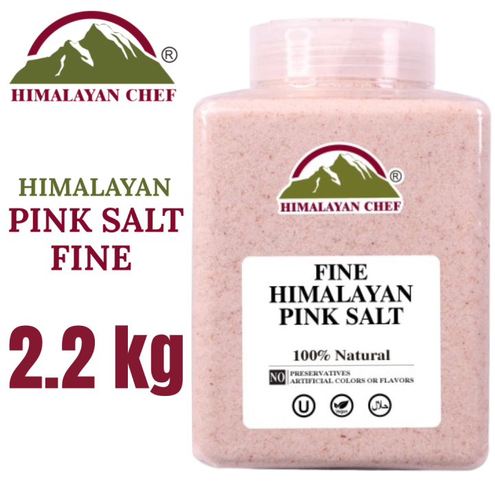 Himalayan Chef Pink Salt Fine Large Plastic Jar (2.2 KG) | Pink Salt